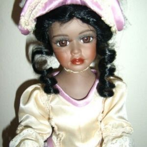 Handcrafted Black Porcelain Doll